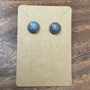 Chalcedony gemstone stud earrings